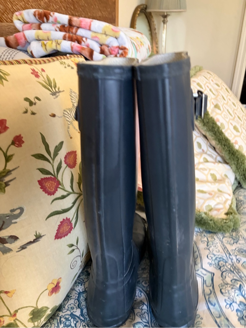 Hunter Black Tall Rain Boots - Picture 4 of 6